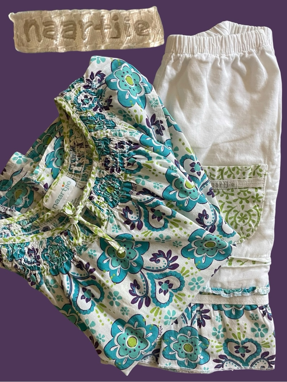 Naartjie Spring Meadow 2010 Floral Peasant Tunic & Ruffle Crop Pants Set 3–5Y